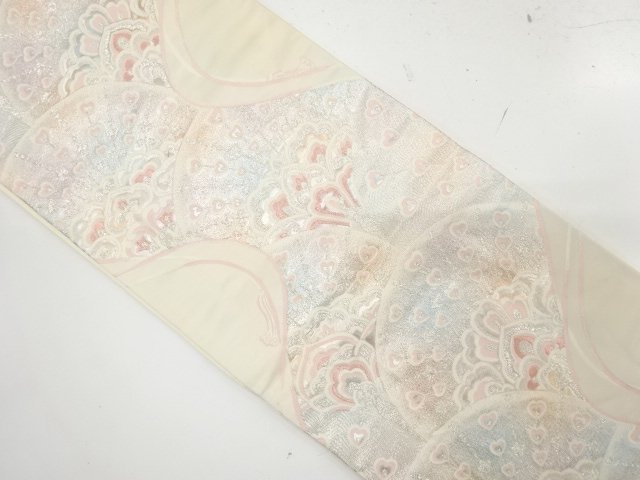 JAPANESE FUKURO OBI / WOVEN PEACOCK FEATHERS